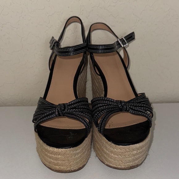 Urban Outfitters Shoes - Urban Outfitters Black and Tan Wedge Sandals
